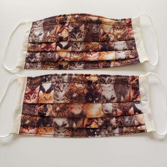 Triple Layer Handmade Face Mask - Fun Kitten Faces - Picture 10 of 16